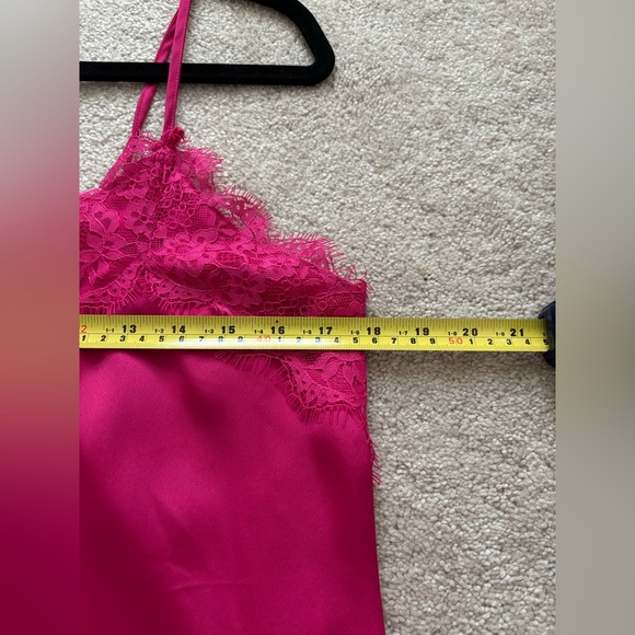 SOLD Abercrombie & Fitch Hot Pink Lace Trim Satin Cami Tank - Picture 9 of 9